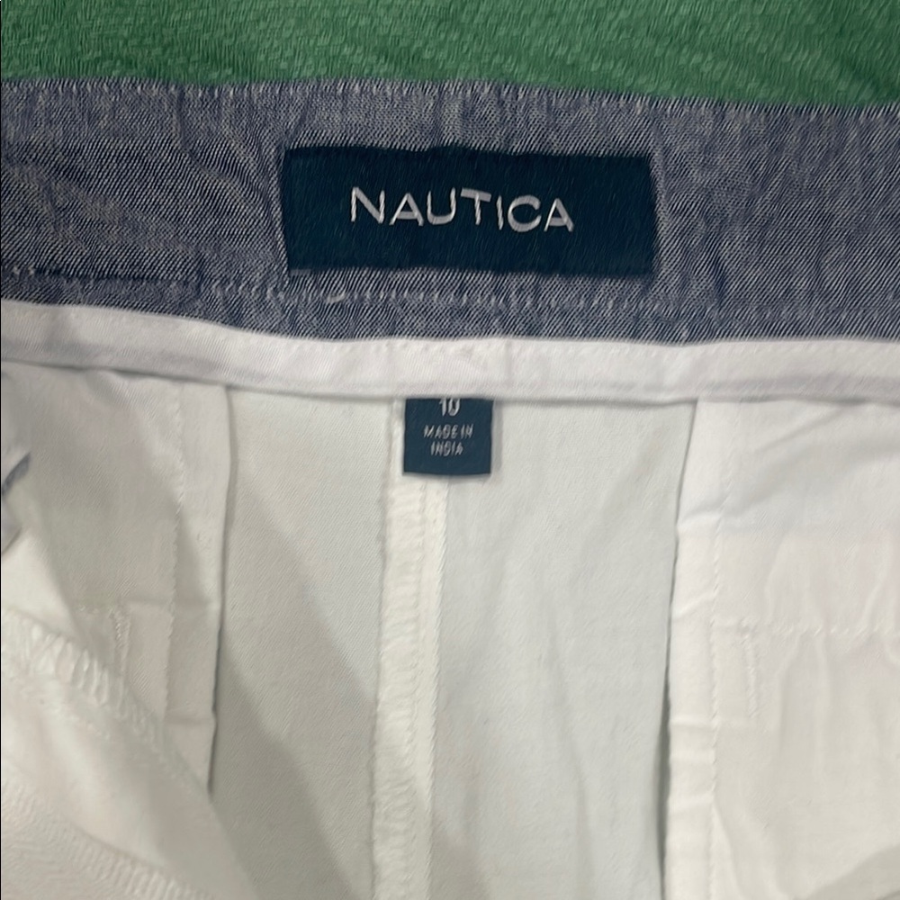 Nautica White High Waist Shorts Tailored Cotton Blend - Picture 7 of 10